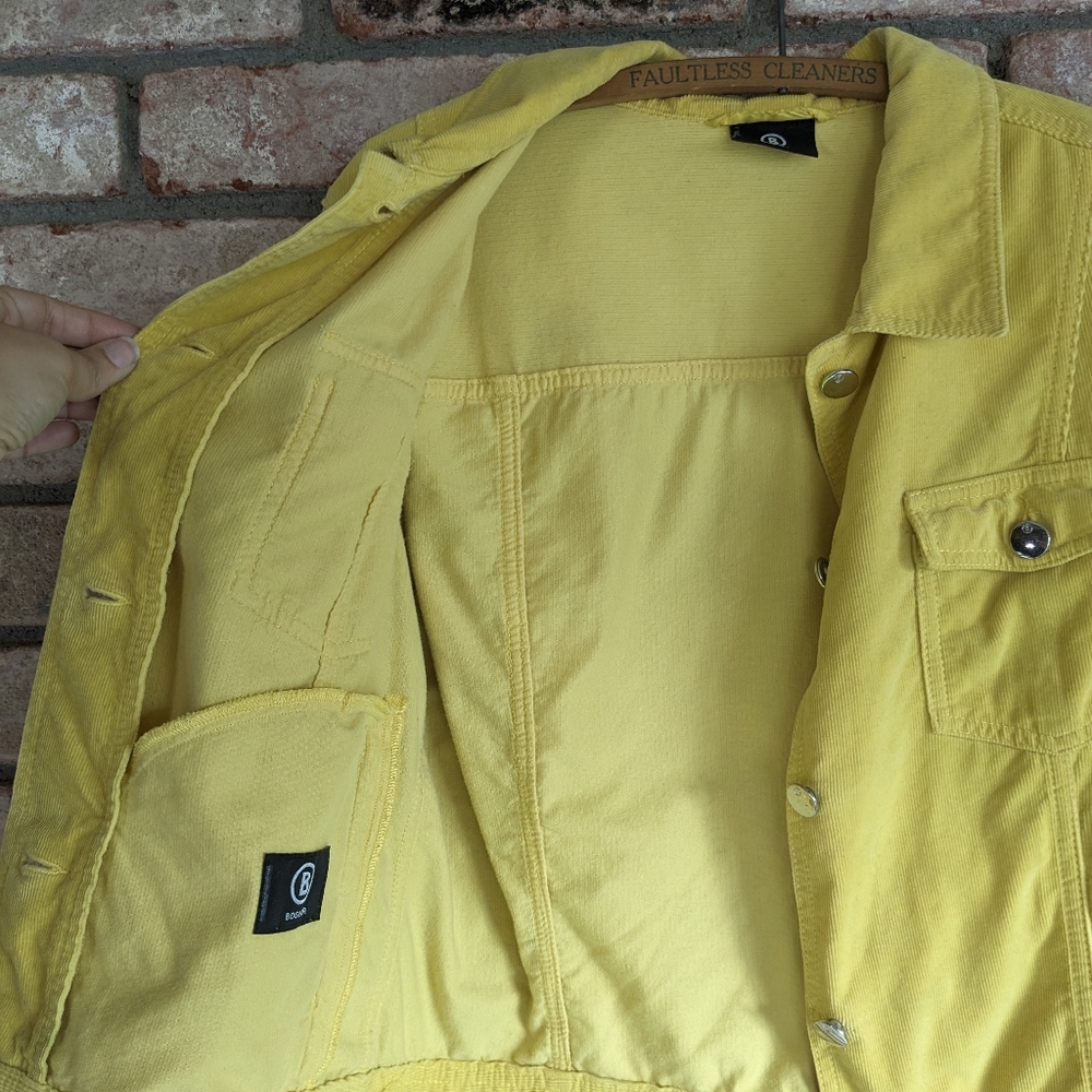 🐤 Bogner Canary Yellow Lightweight Corduroy Jacket Size M - Picture 5 of 8